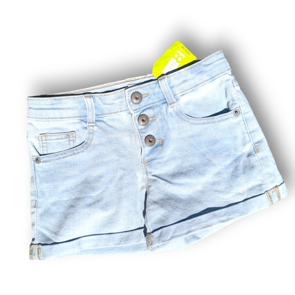 Crazy 8 Girls size 8 Button Up Cuffed Blue Jean Shorts - Picture 1 of 7